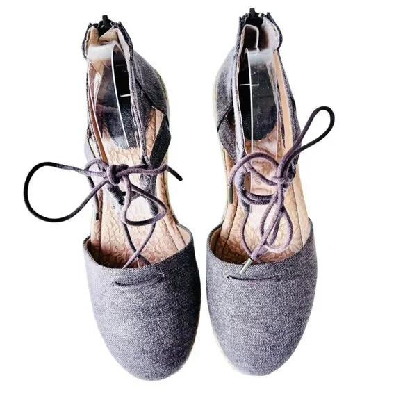 BOC/Born Concept Lucy Gladiator Espadrille Sandal Shoe Brown Canvas Size 7M - Picture 3 of 13